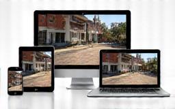 Virtual tour displayed on different devices like phone, tablet, and desktop screen